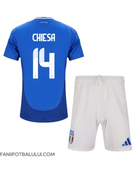 Italia Federico Chiesa #14 Echipament de Fotbal Replică European 2024 Copii Acasa (+ Șorturi)